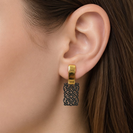 Серьги из Серебра 925 Приволжский ювелир арт. 397869, золочение + оксид.