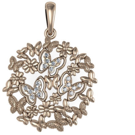 Подвеска из Серебра 925 Приволжский ювелир арт. 462230, Золочение в два слоя.