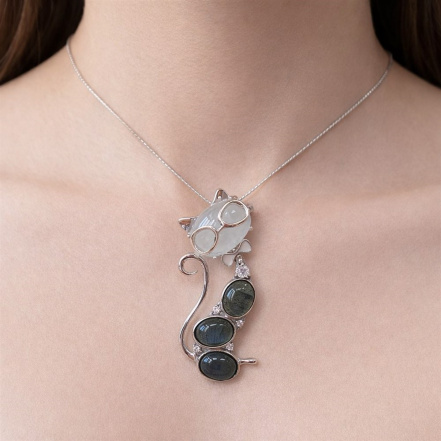 Подвеска из Серебра 925 Приволжский ювелир арт. 471855-FA11LBLN, Родирование.